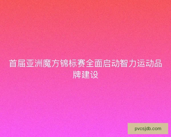 首届亚洲魔方锦标赛全面启动智力运动品牌建设